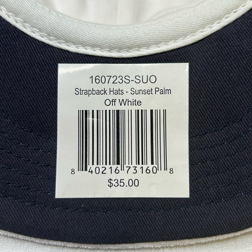 Howler Brothers NWT StrapBack Hat Sunset Palm White Terry Cloth Beach Resortwear - Picture 12 of 12